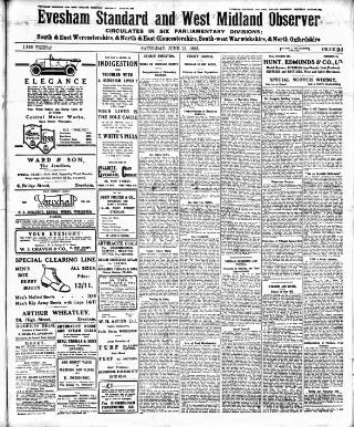 cover page of Evesham Standard & West Midland Observer published on June 13, 1925