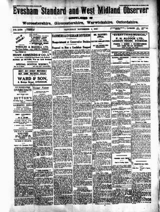 cover page of Evesham Standard & West Midland Observer published on November 2, 1935