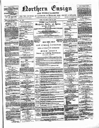 cover page of Northern Ensign and Weekly Gazette published on May 22, 1879