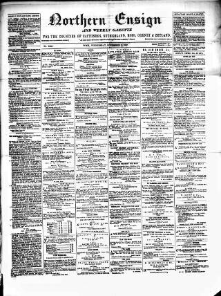 cover page of Northern Ensign and Weekly Gazette published on November 2, 1887