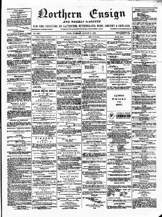 cover page of Northern Ensign and Weekly Gazette published on August 2, 1892