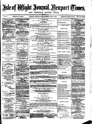 cover page of Isle of Wight Journal published on April 26, 1879