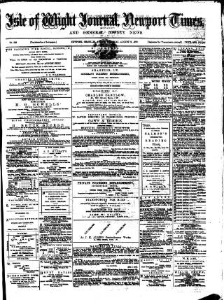 cover page of Isle of Wight Journal published on August 2, 1879