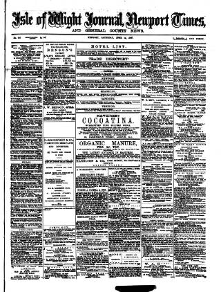 cover page of Isle of Wight Journal published on June 15, 1889