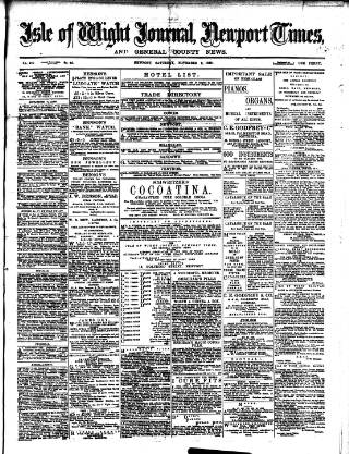 cover page of Isle of Wight Journal published on November 2, 1889