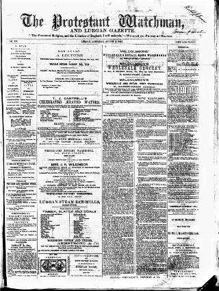 cover page of Protestant Watchman and Lurgan Gazette published on August 2, 1862