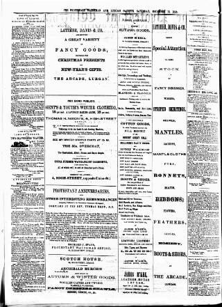 cover page of Protestant Watchman and Lurgan Gazette published on December 15, 1866