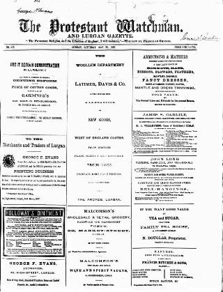 cover page of Protestant Watchman and Lurgan Gazette published on May 25, 1867