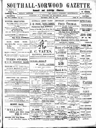 cover page of West Middlesex Gazette published on June 13, 1903