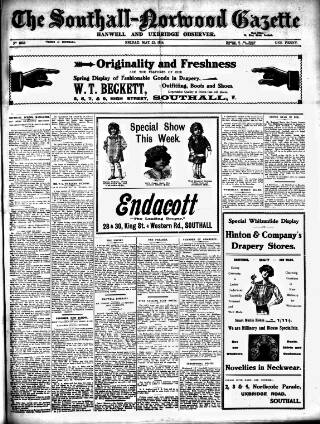 cover page of West Middlesex Gazette published on May 22, 1914