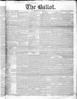 cover page of Ballot published on May 22, 1831
