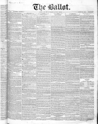 cover page of Ballot published on June 26, 1831