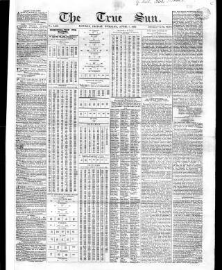 cover page of True Sun published on April 1, 1836