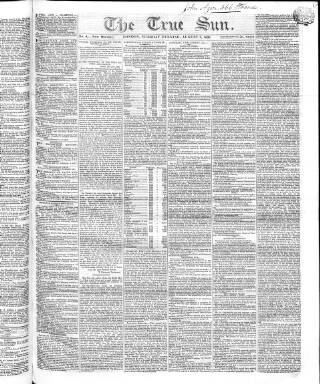cover page of True Sun published on August 2, 1836