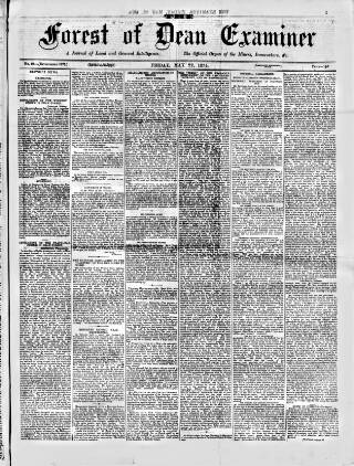 cover page of Forest of Dean Examiner published on May 22, 1874