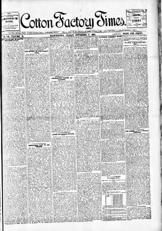 cover page of Cotton Factory Times published on November 2, 1894