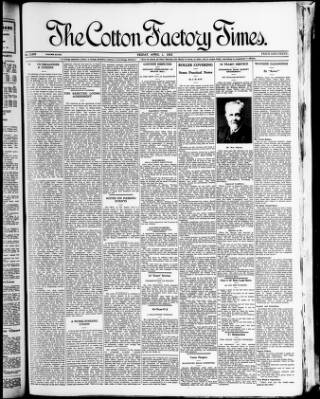 cover page of Cotton Factory Times published on April 1, 1932