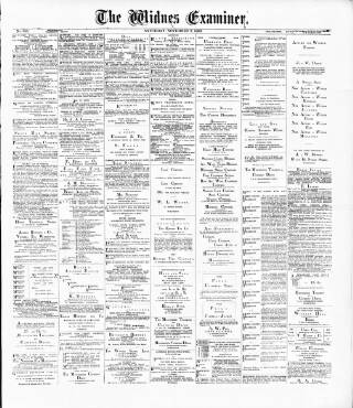 cover page of Widnes Examiner published on November 2, 1889