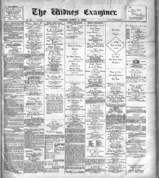 cover page of Widnes Examiner published on April 1, 1898