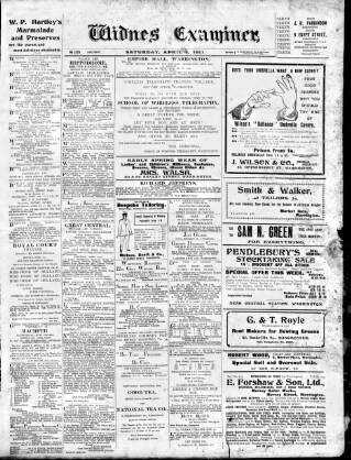 cover page of Widnes Examiner published on April 1, 1911
