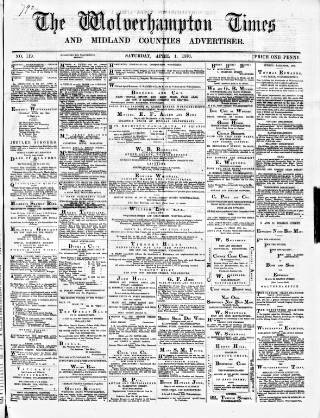 cover page of Midland Examiner and Wolverhampton Times published on April 1, 1876