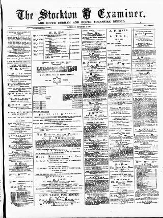 cover page of Stockton Examiner and South Durham and North Yorkshire Herald published on November 2, 1878
