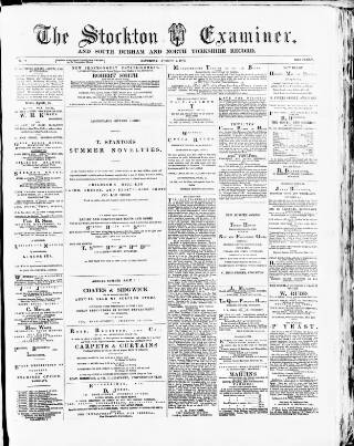 cover page of Stockton Examiner and South Durham and North Yorkshire Herald published on August 2, 1879