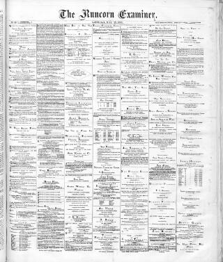 cover page of Runcorn Examiner published on May 22, 1880