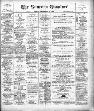 cover page of Runcorn Examiner published on November 2, 1900