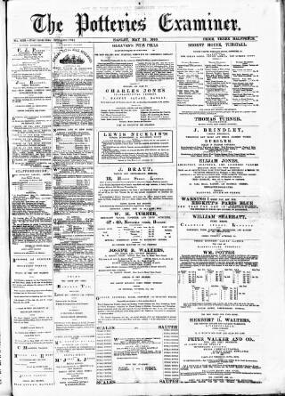 cover page of Potteries Examiner published on May 22, 1880