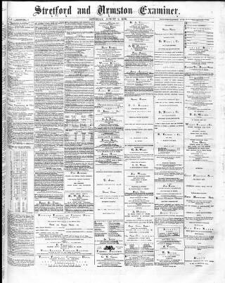 cover page of Stretford and Urmston Examiner published on August 2, 1879