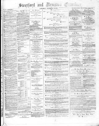 cover page of Stretford and Urmston Examiner published on December 13, 1879