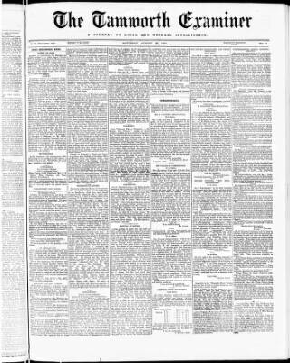 cover page of Tamworth Miners' Examiner and Working Men's Journal published on August 28, 1875