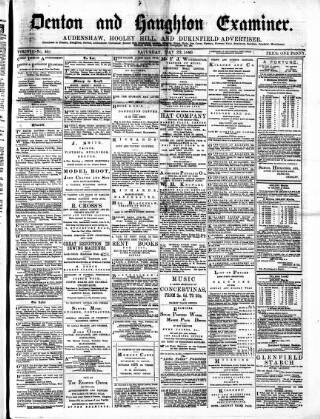 cover page of Denton and Haughton Examiner published on May 22, 1880