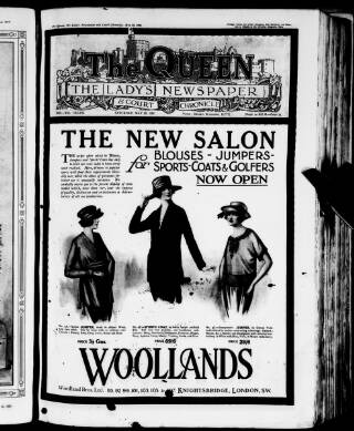 cover page of The Queen published on May 22, 1920