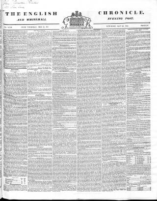 cover page of English Chronicle and Whitehall Evening Post published on May 22, 1830