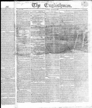 cover page of Englishman published on August 2, 1818