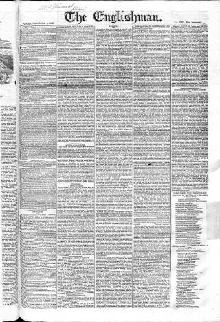 cover page of Englishman published on November 2, 1828