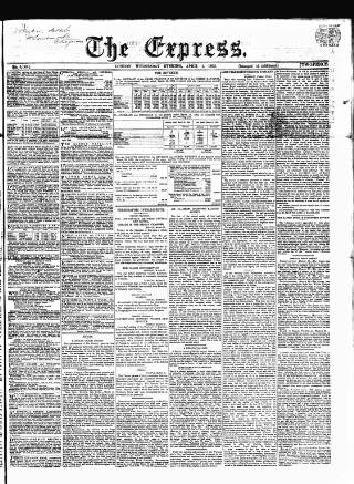 cover page of Express (London) published on April 1, 1863