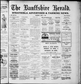 cover page of Banffshire Herald published on April 1, 1950