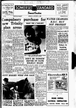 cover page of Somerset Standard published on August 2, 1963