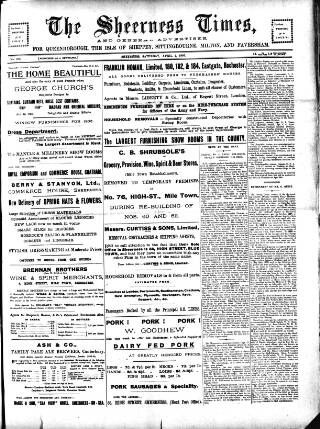 cover page of Sheerness Times Guardian published on April 1, 1905