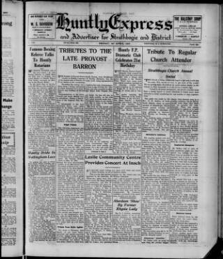 cover page of Huntly Express published on April 1, 1955