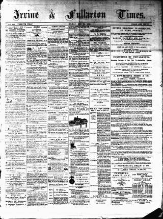 cover page of Irvine Times published on May 22, 1885