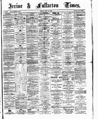 cover page of Irvine Times published on June 13, 1890