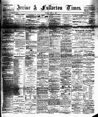 cover page of Irvine Times published on April 1, 1892