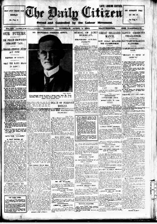 cover page of Daily Citizen (Manchester) published on April 1, 1913