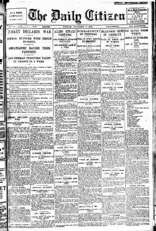 cover page of Daily Citizen (Manchester) published on November 2, 1914