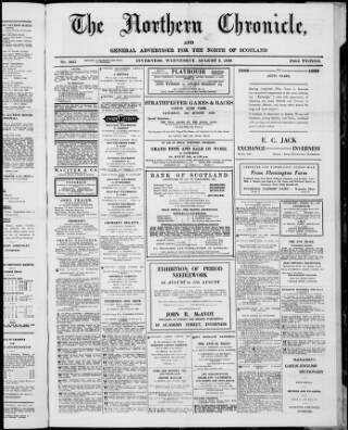 cover page of Northern Chronicle and General Advertiser for the North of Scotland published on August 2, 1939