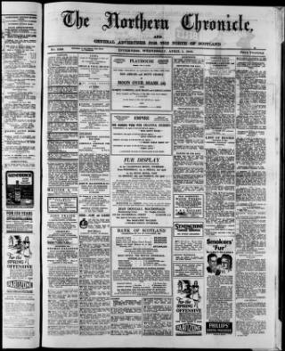 cover page of Northern Chronicle and General Advertiser for the North of Scotland published on April 1, 1942